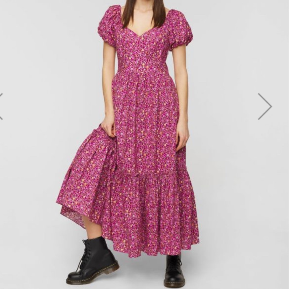 Love Shack Fancy "Angie Dress" in Cherry Wine